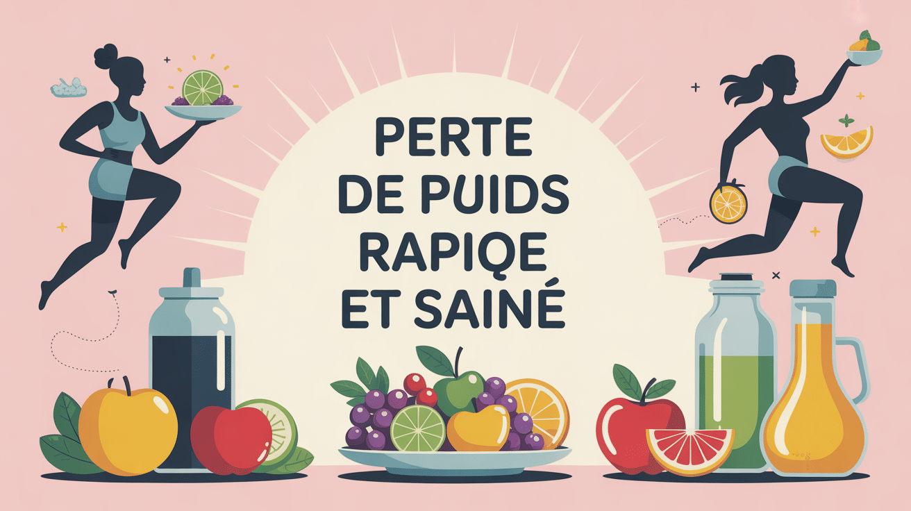 Illustration moderne maigrir vite et bien balance et fruits