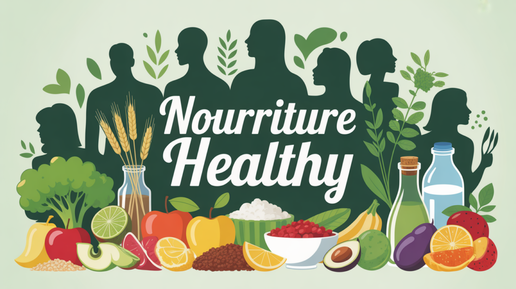 Tableau stylisé nourriture healthy assiette, fruits, légumes