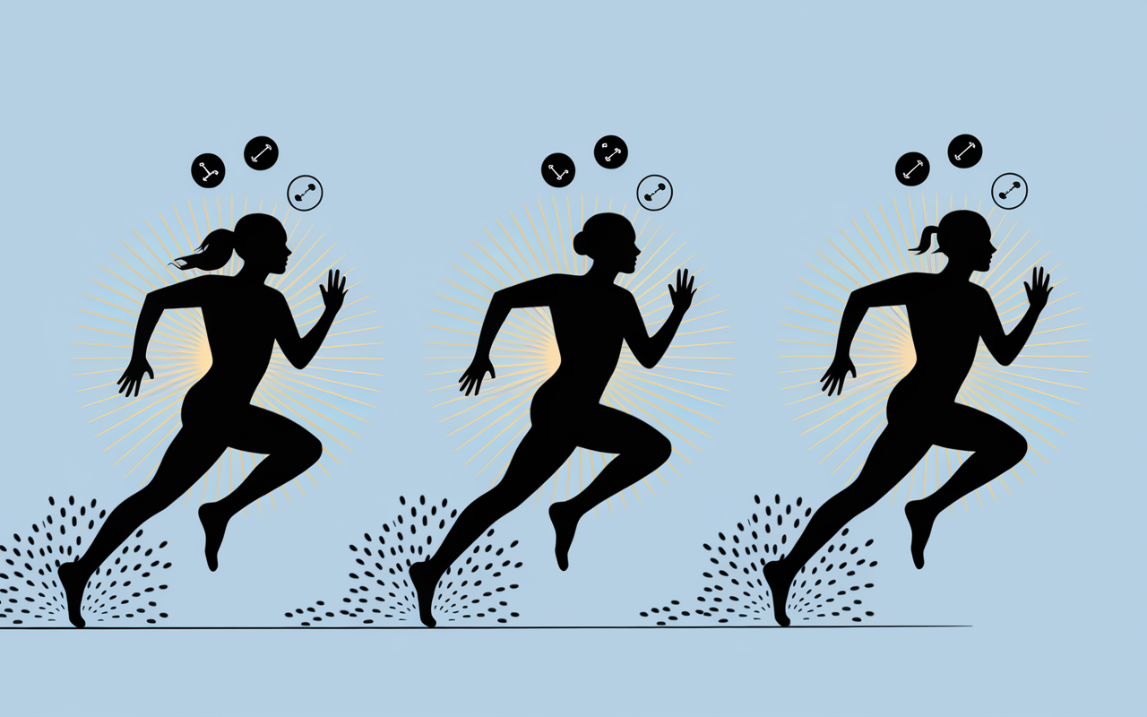 Silhouettes sport icones hormone du bonheur sport