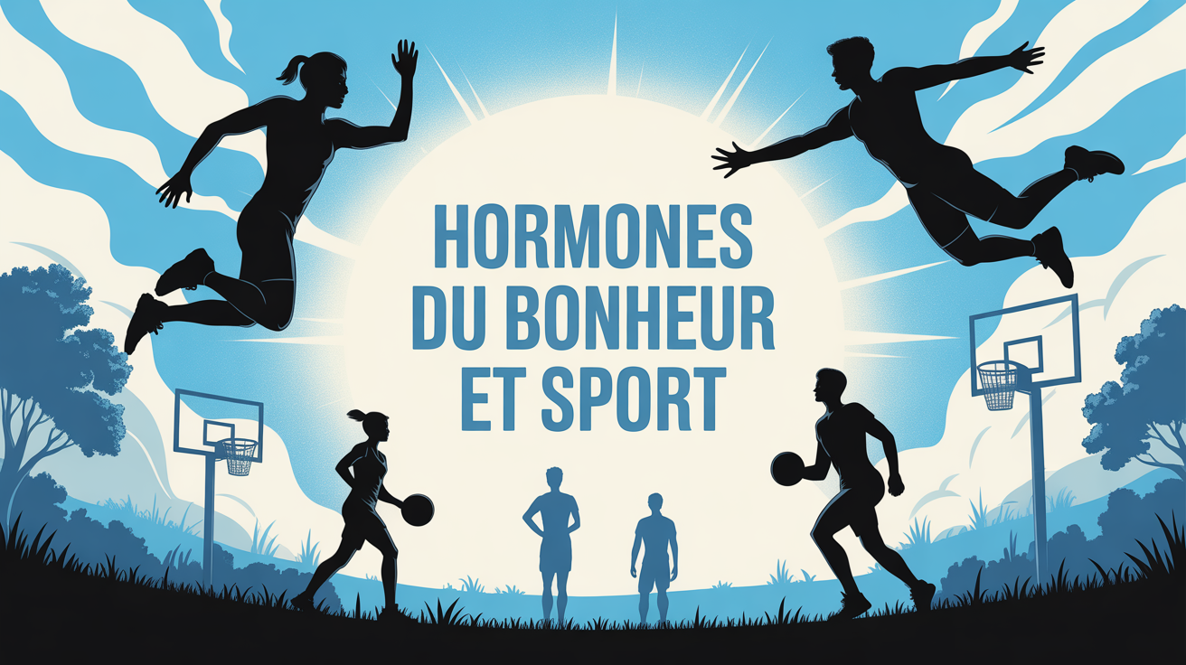 Illustration sport plein air hormone du bonheur sport