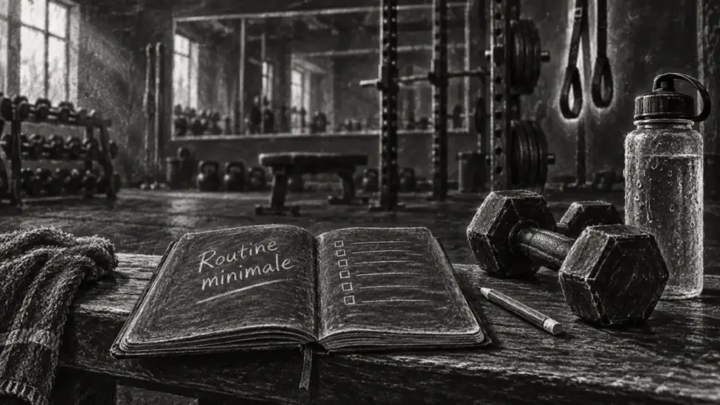 Motivation musculation : routine minimale au gymnase