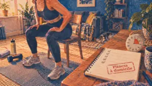 Femmes fitness à la maison : squat sur chaise, routine sans s’épuiser
