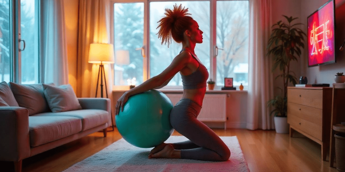 ventre plat : personne faisant des exercices abdominaux à la maison