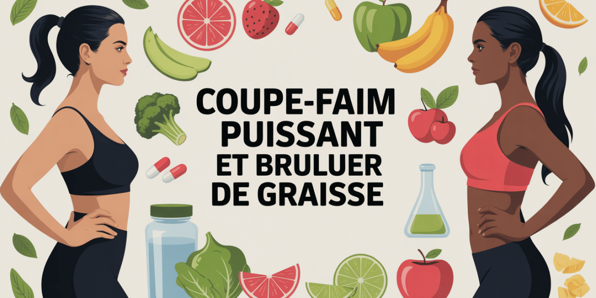 Visuel coupe-faim puissant et bruleur de graisse, aliments sains et perte de poids