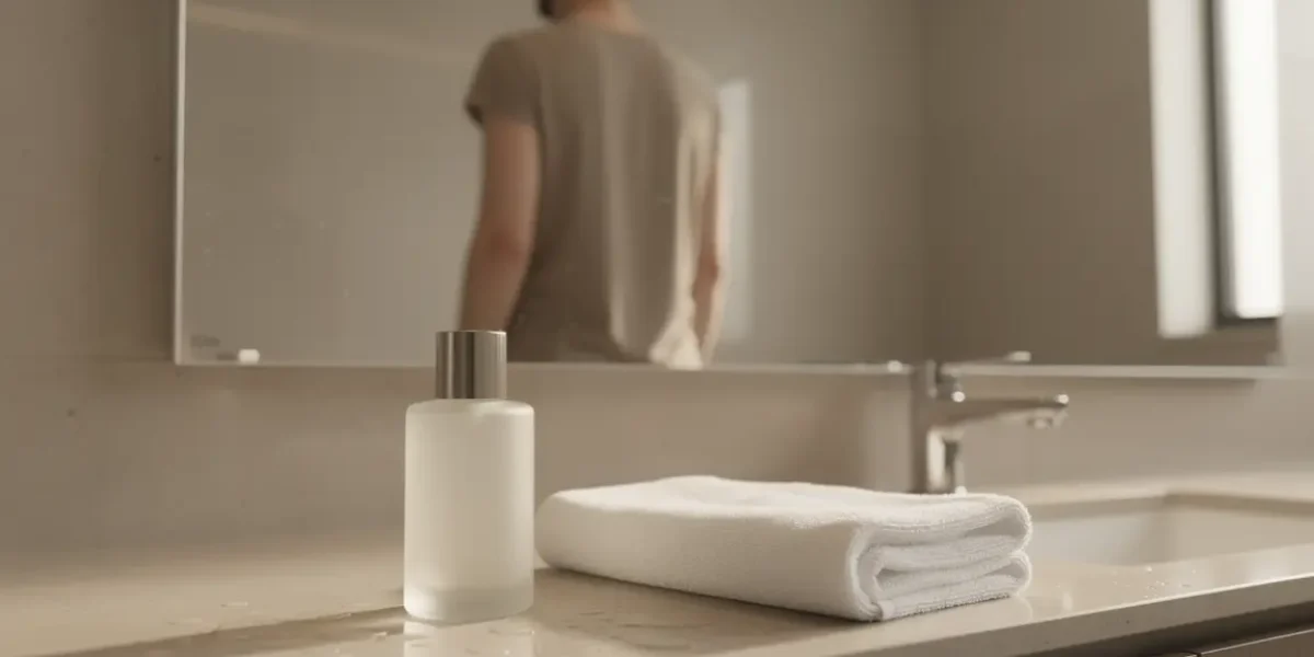 Crème anti-rides Wrinkle Power sur tablette salle de bain
