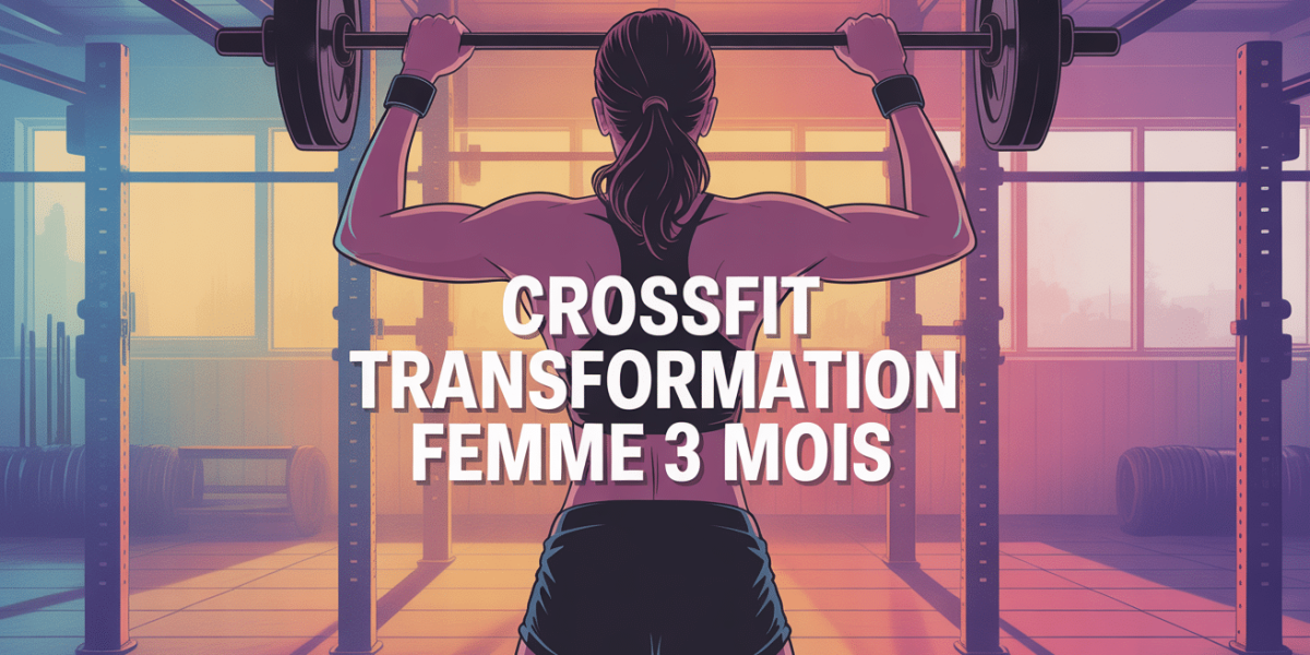 crossfit transformation femme 3 mois silhouette sportive de dos haltères
