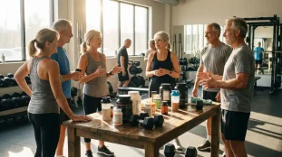 Seniors autour de D-Bal complets alimentaires et musculation