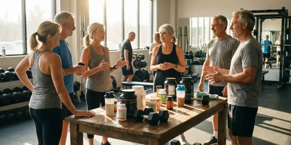 Seniors autour de D-Bal complets alimentaires et musculation