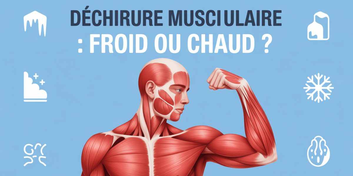 muscle dechire avec glace et bouillotte pictogrammes