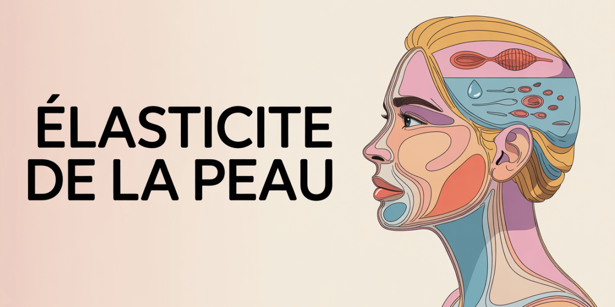 Visage de profil schema elasticite peau fibres derme