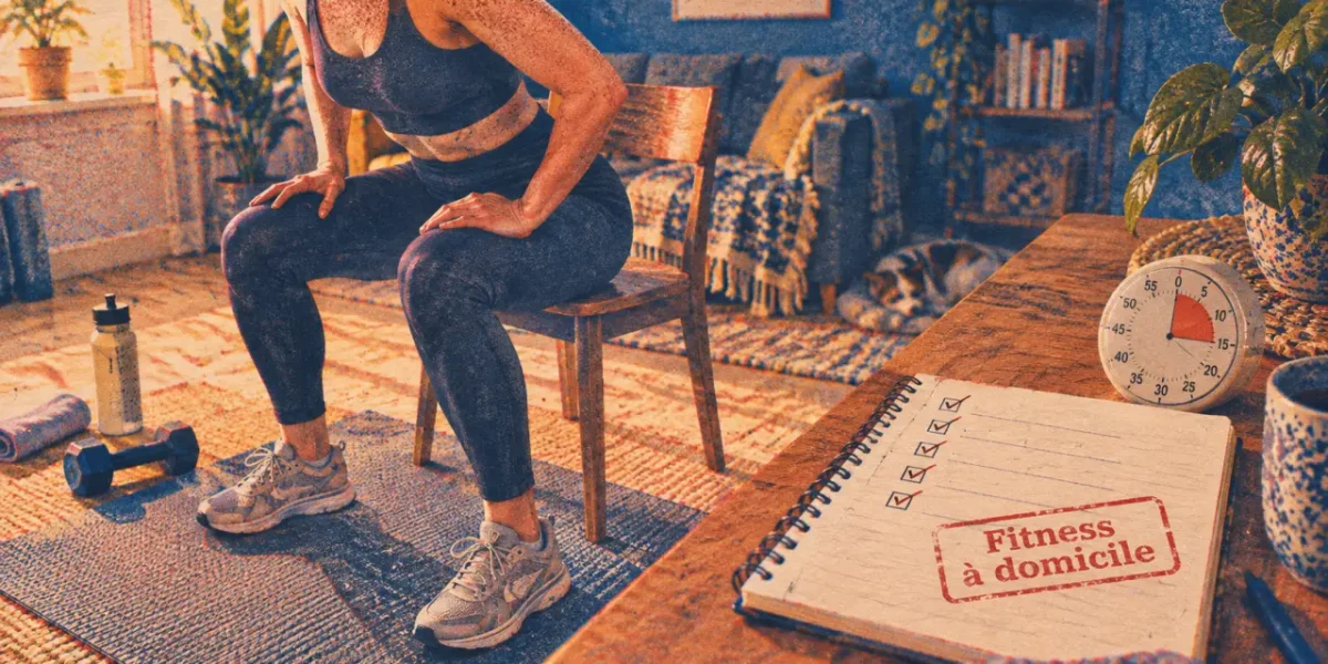Femmes fitness à la maison : squat sur chaise, routine sans s’épuiser