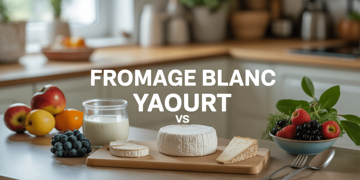 fromage blanc et yaourt nature bol sur table familiale