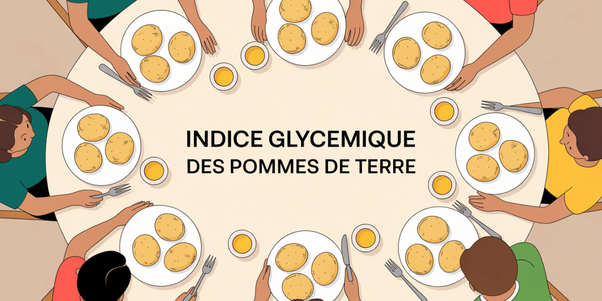 Table familiale avec assiettes de pommes de terre à différents IG