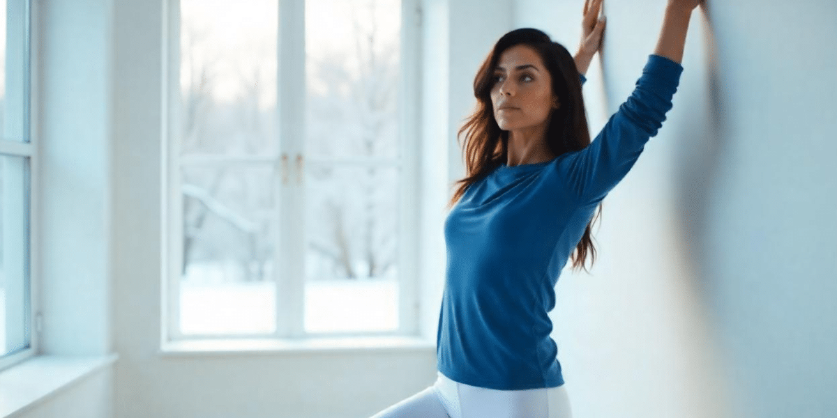 pilates au mur : personne pratiquant le Pilates en s'appuyant sur un mur