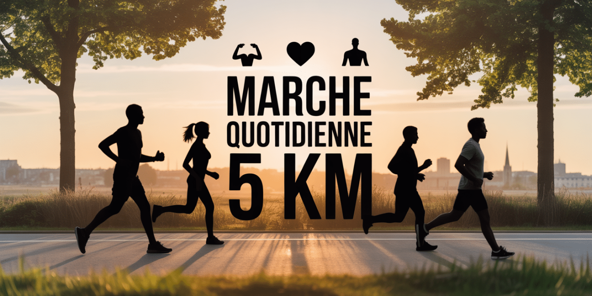 marche quotidienne 5 km au parc au lever du soleil