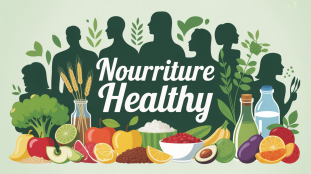 Tableau stylisé nourriture healthy assiette, fruits, légumes
