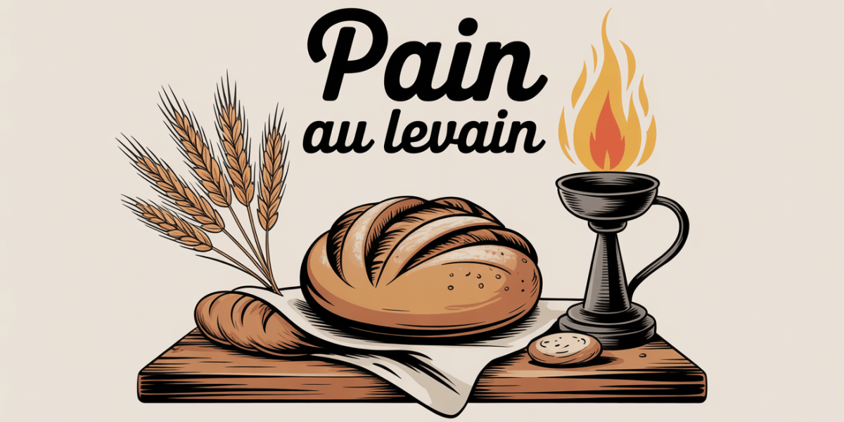 miche de pain au levain artisanal sur torchon, levain, ble