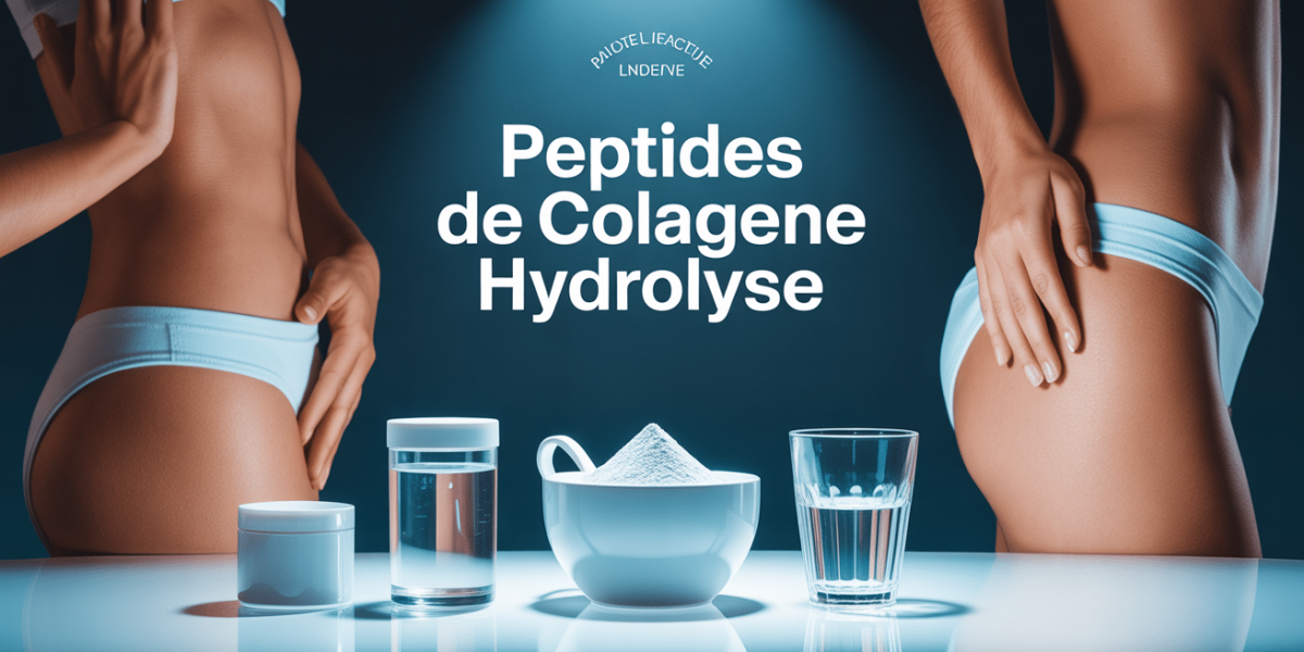 pot poudre peptides de collagene hydrolyse verre haltère peau