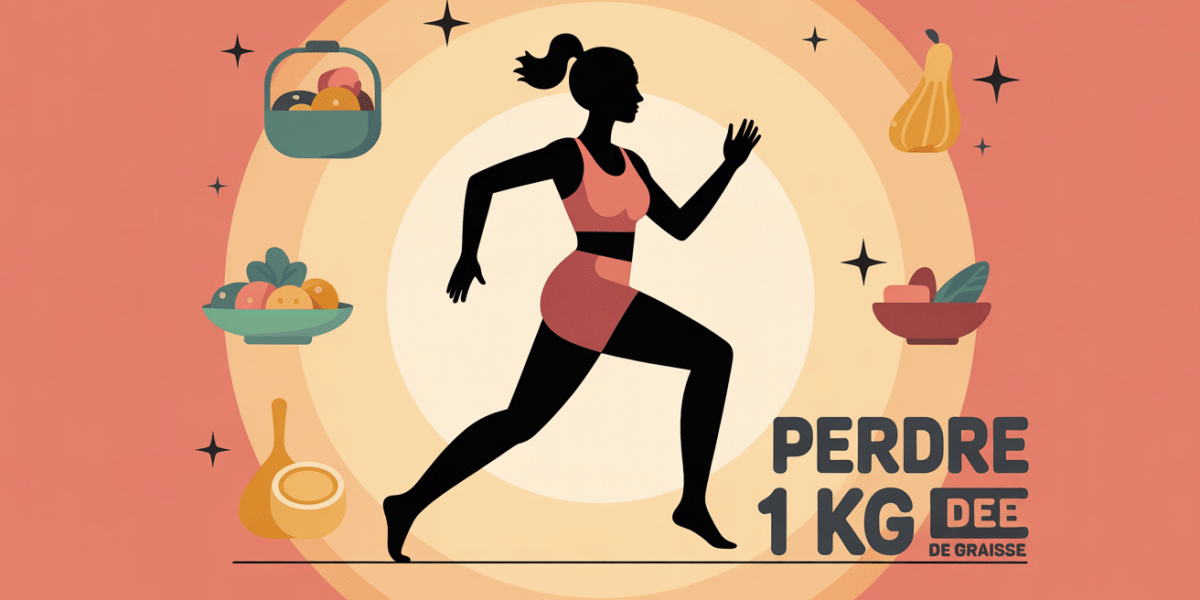Illustration silhouette perdre 1 kg de graisse
