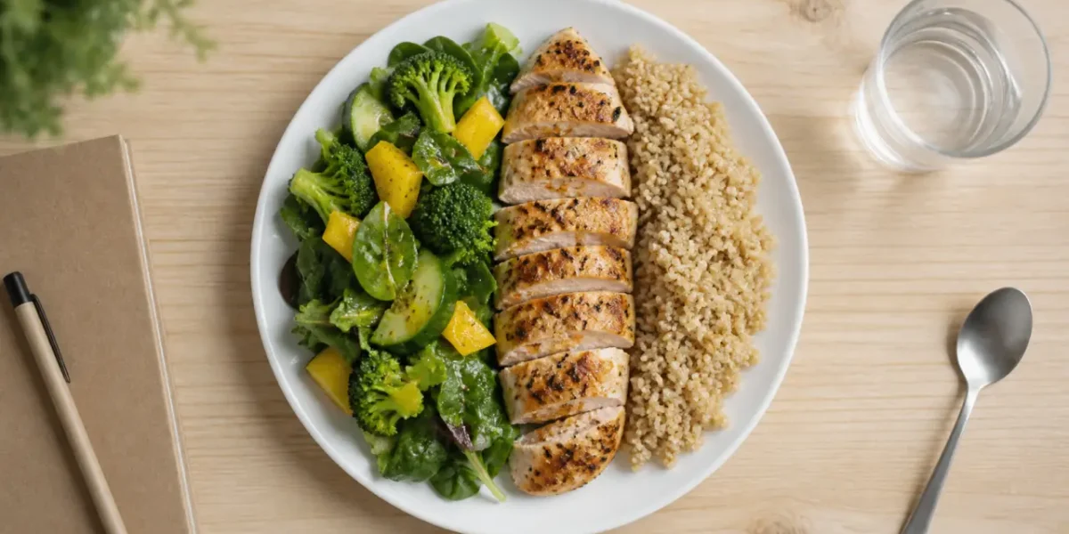 Quoi manger en regime : assiette protéines, fibres et bonnes graisses