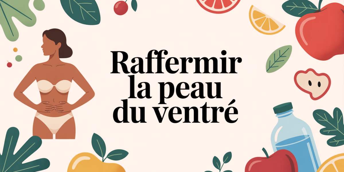 illustration raffermir la peau du ventre nutrition fruits haltère
