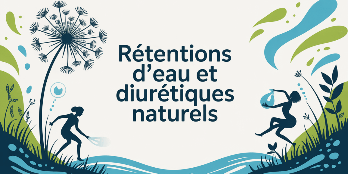 Illustration pissenlit gouttes d eau herbes retentions d eau diuretiques naturels