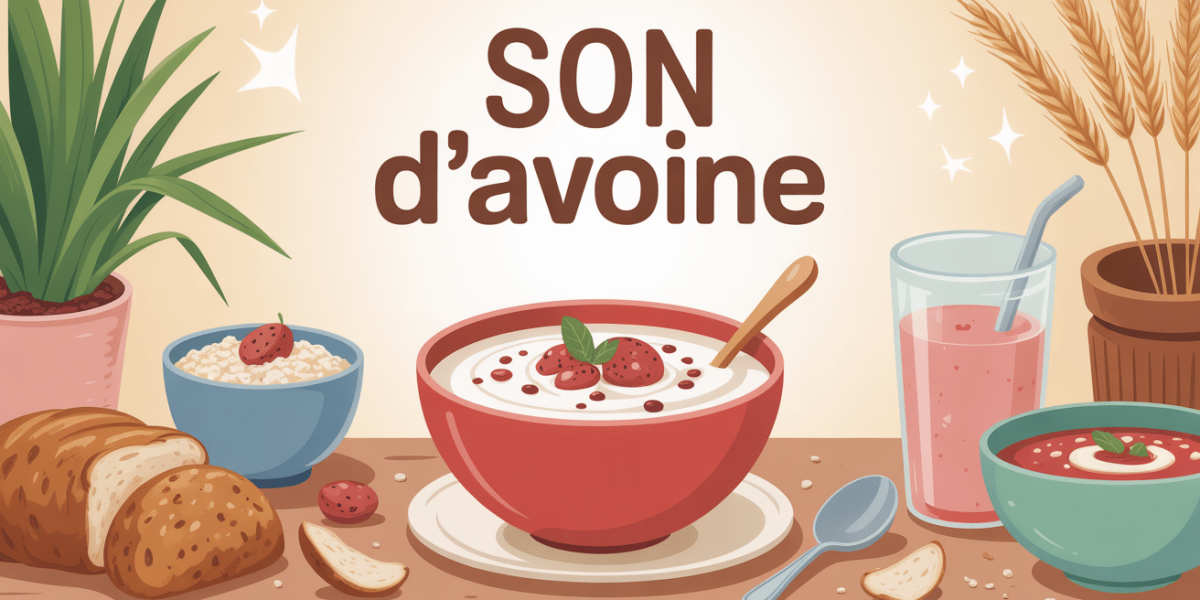 Bol yaourt porridge smoothie pain soupe avec son d'avoine