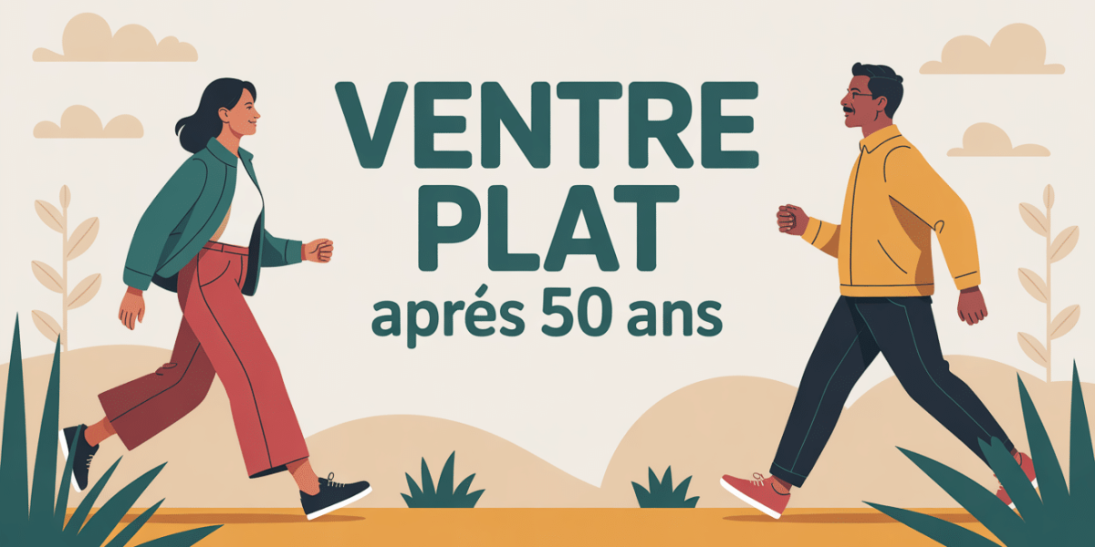 Ventre plat après 50 ans, marche mature, bien-être