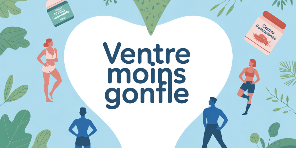 illustration ventre plat complement alimentaire silhouettes plantes