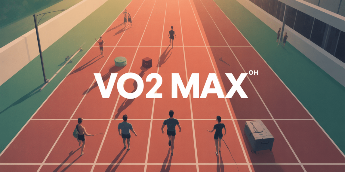 Illustration VO2 max piste silhouettes mouvement endurance