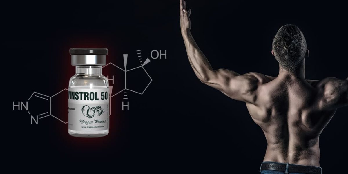 Winstrol : pot d'ampoules de Winstrol sur fond neutre