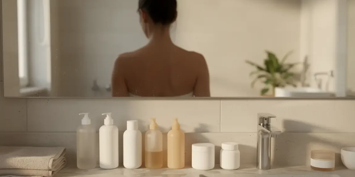 Routine beauté mature XYZ Smart Collagen devant miroir